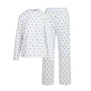Skims Boyfriend Long Sleeve T-shirt & Loose Pants Set - Baby Deer Print